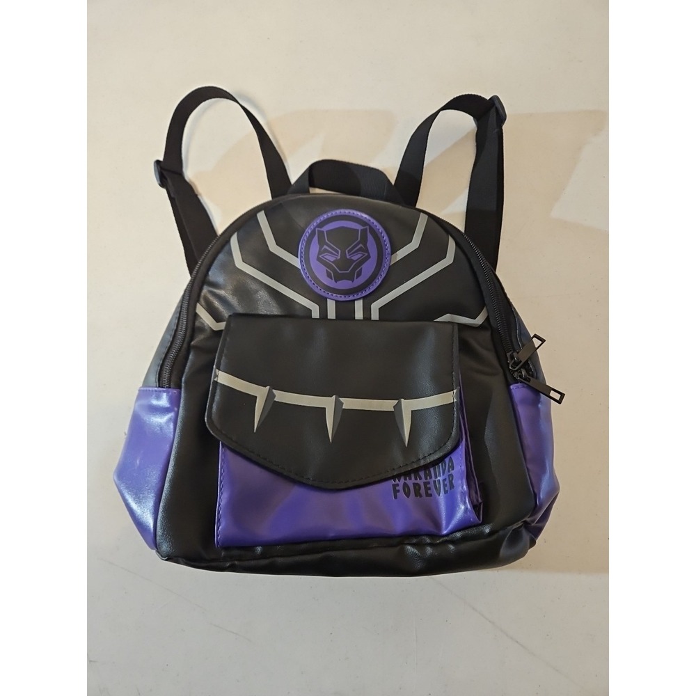 Marvel Black‎ Panther Mini Backpack Unisex Black Purple Ex. Condition